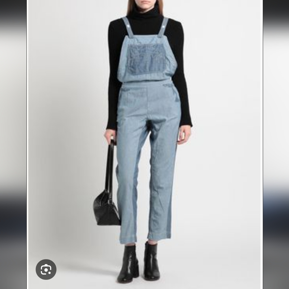 Zadig & Voltaire Striped Langer Soft Denim Overalls Size Small Blue - Picture 13 of 15